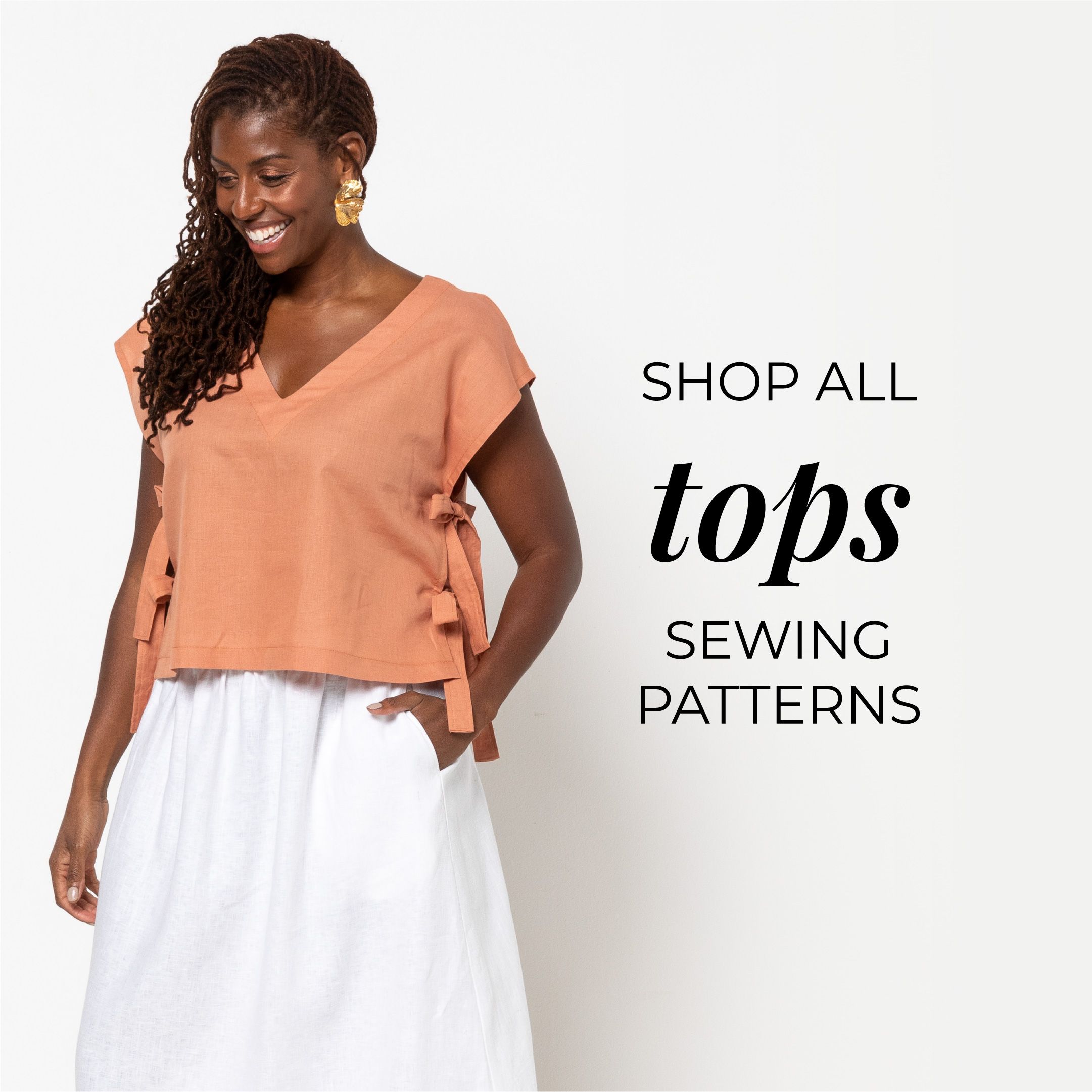 Style Arc's fashionable top sewing patterns for women include the latest trends for tunics, paneled tops, cardis and styles for both knit and woven fabrics