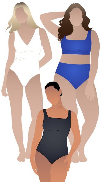 Hamilton Swim Set by Style Arc - Versatile one-piece and two-piece swimwear pattern with easy mix-and-match options