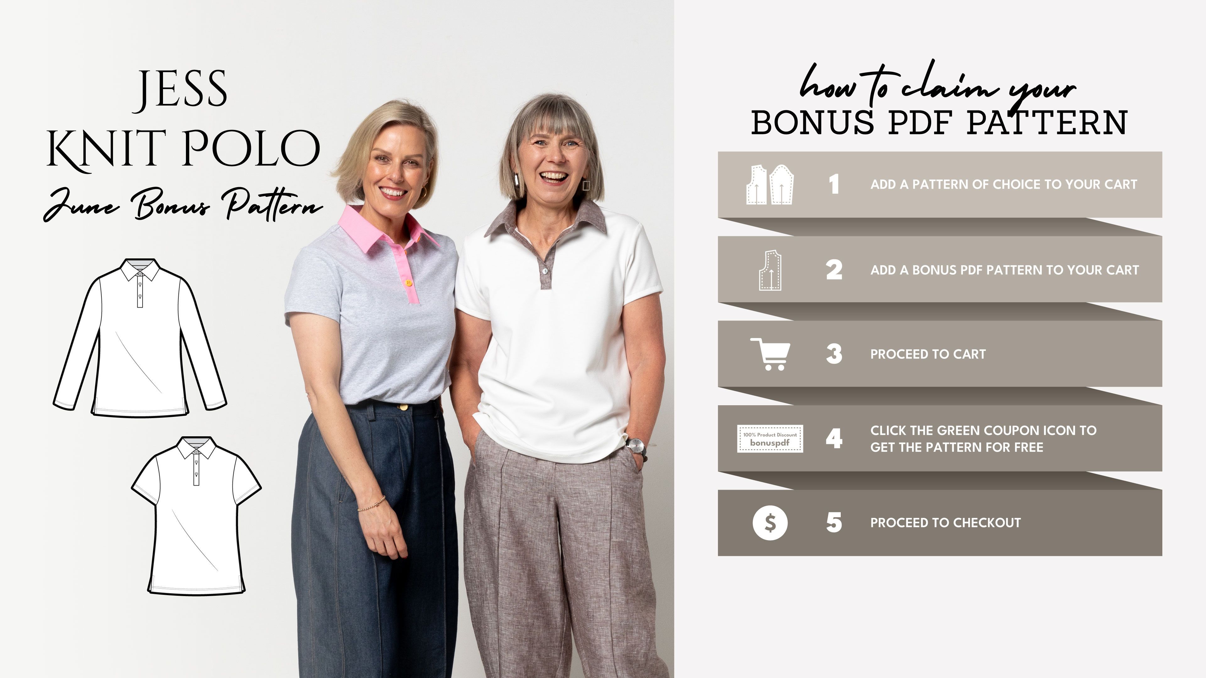Jess Knit Polo PDF Bonus Pattern